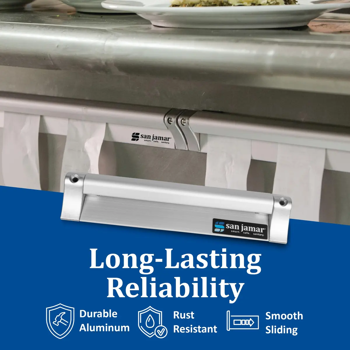 San Jamar Order Ticket Holder for Restaurant – 18" Anodized Aluminum Metal Receipt Holder with Grip Track – Durable Wall Mount Check Rack for Kitchen, Restaurant and Service Counters - view 8