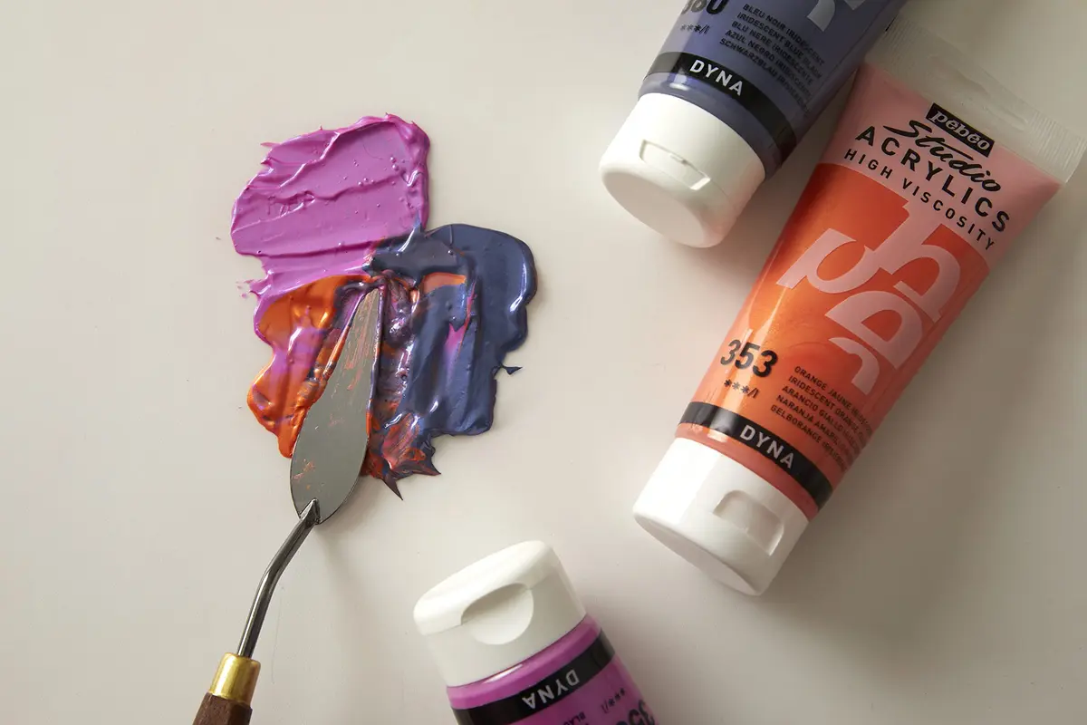 PEBEO Studio Acrylics High Viscosity 250 ml Iridescent Silver | Rich Pigments, Thick Consistency, Suitable for Layers & Mixed Media - view 7