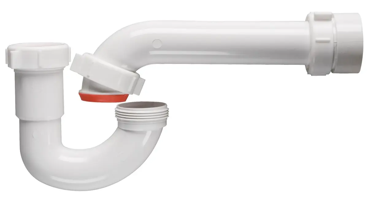 Keeney White Polypropylene P-Trap with PVC Adaptor 15.2 cm (6 in) | Prevents Toxic Gases - view 2