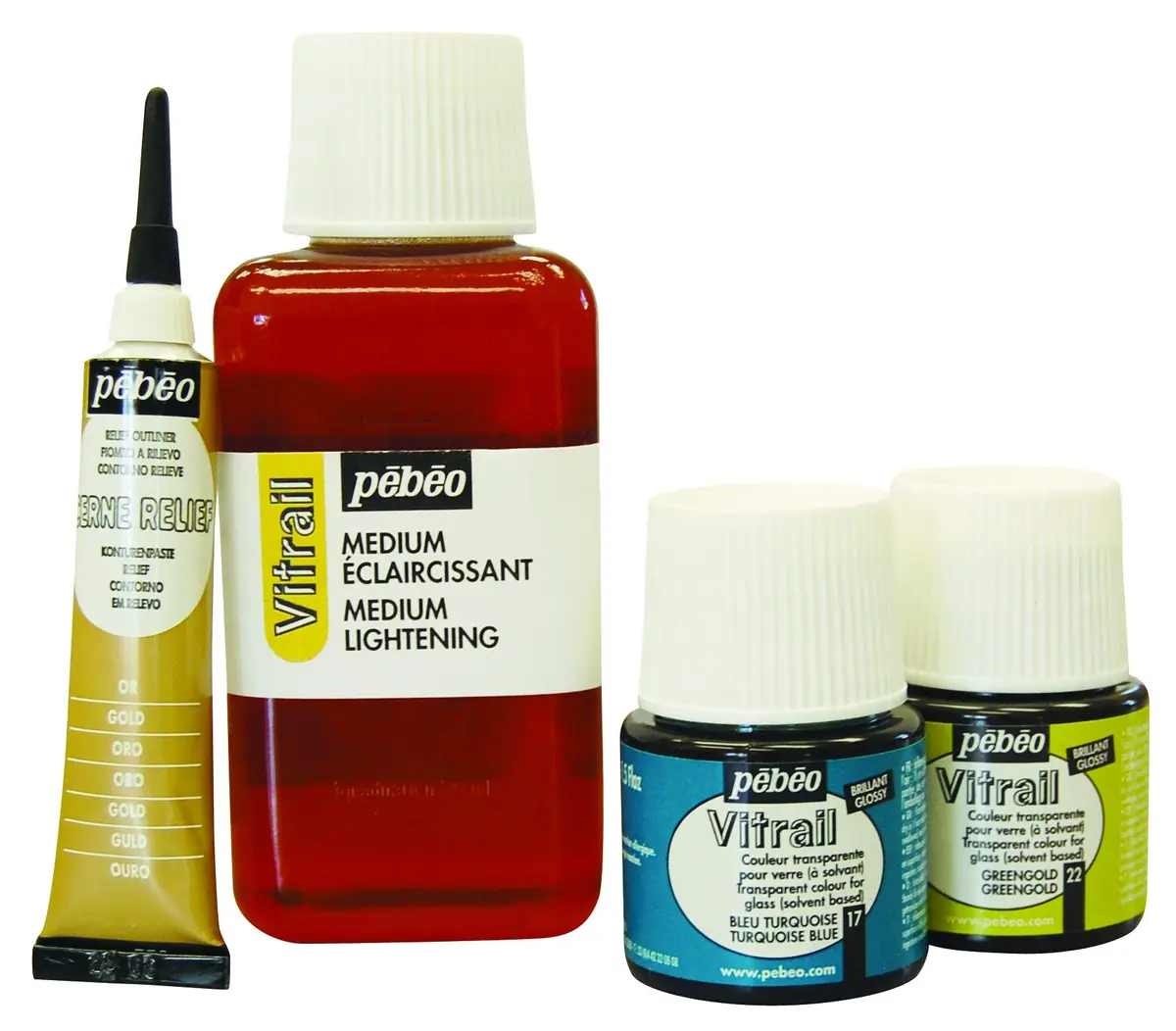 Pebeo Vitrail Stained Glass Effect Paint Sky Blue 45 ml | Glossy, Transparent & Opale Finishes - view 4