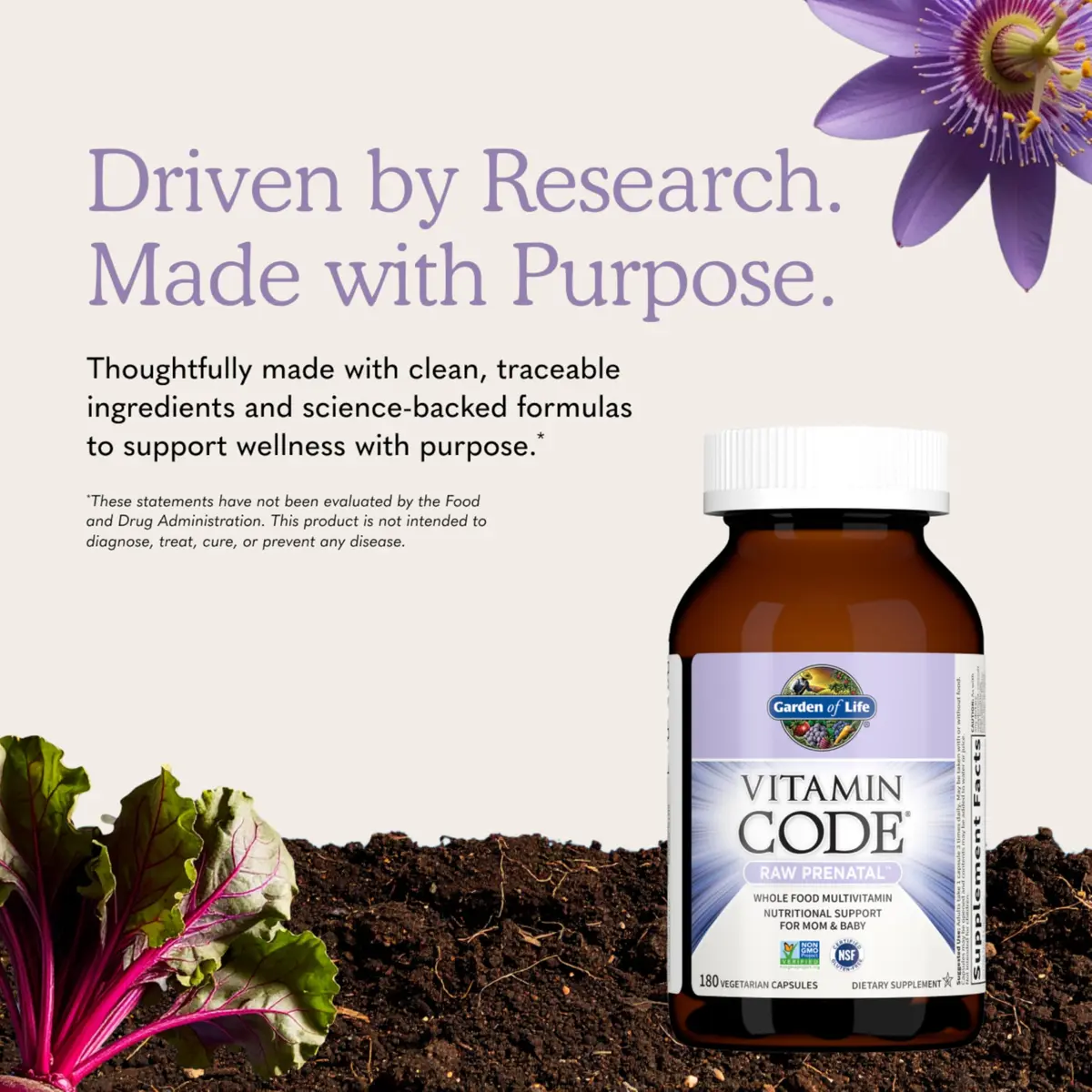 Garden of Life Vitamin Code Raw Prenatal Multivitamin for Women with Iron, Folate, Probiotics and Whole Food Nutrients - Immune and Cellular Energy Support, Non-GMO, Gluten-Free, Kosher, 180 Count - view 6