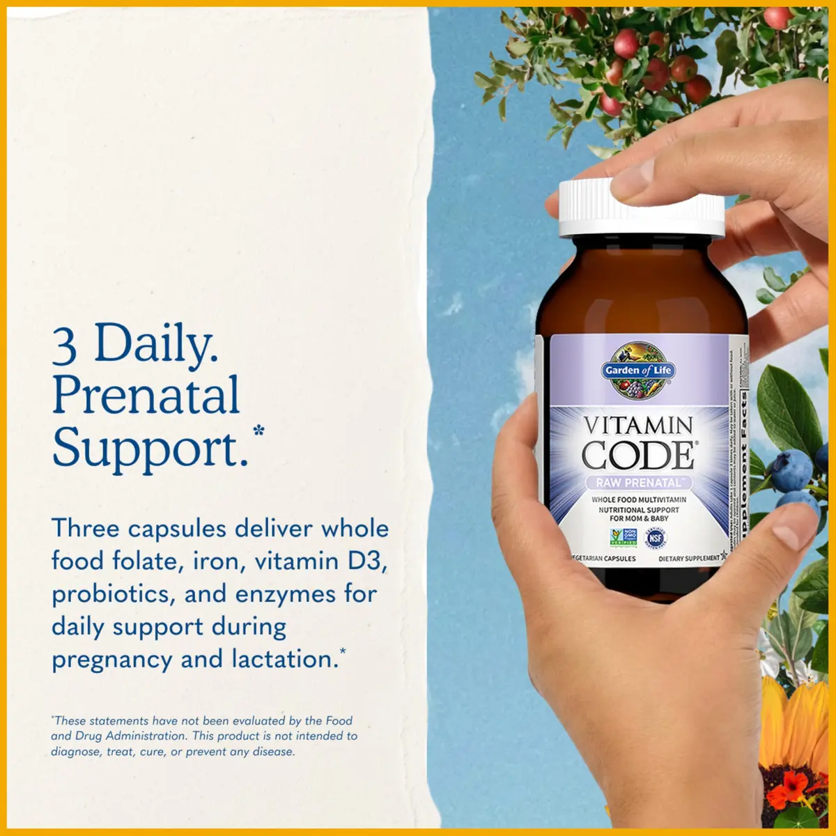 Garden of Life Vitamin Code Raw Prenatal Multivitamin for Women with Iron, Folate, Probiotics and Whole Food Nutrients - Immune and Cellular Energy Support, Non-GMO, Gluten-Free, Kosher, 180 Count - view 7