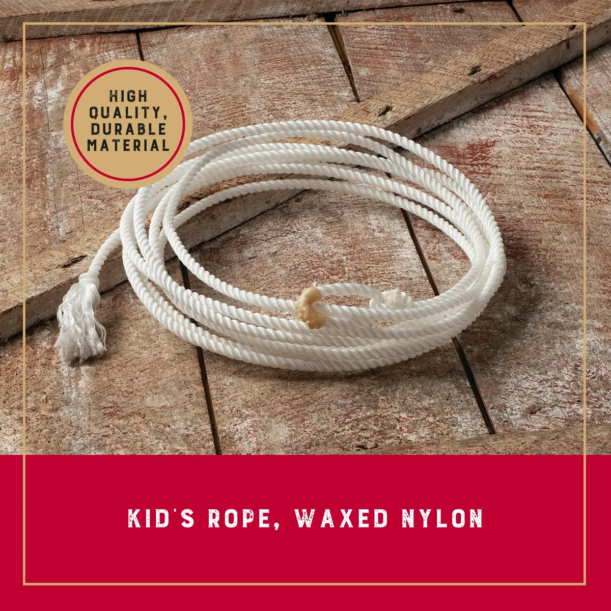 Weaver Equine Waxed Nylon Kids Lasso Rope for Practice, 5/16" x 20" | Durable, Kid-Friendly Roping Tool - view 2