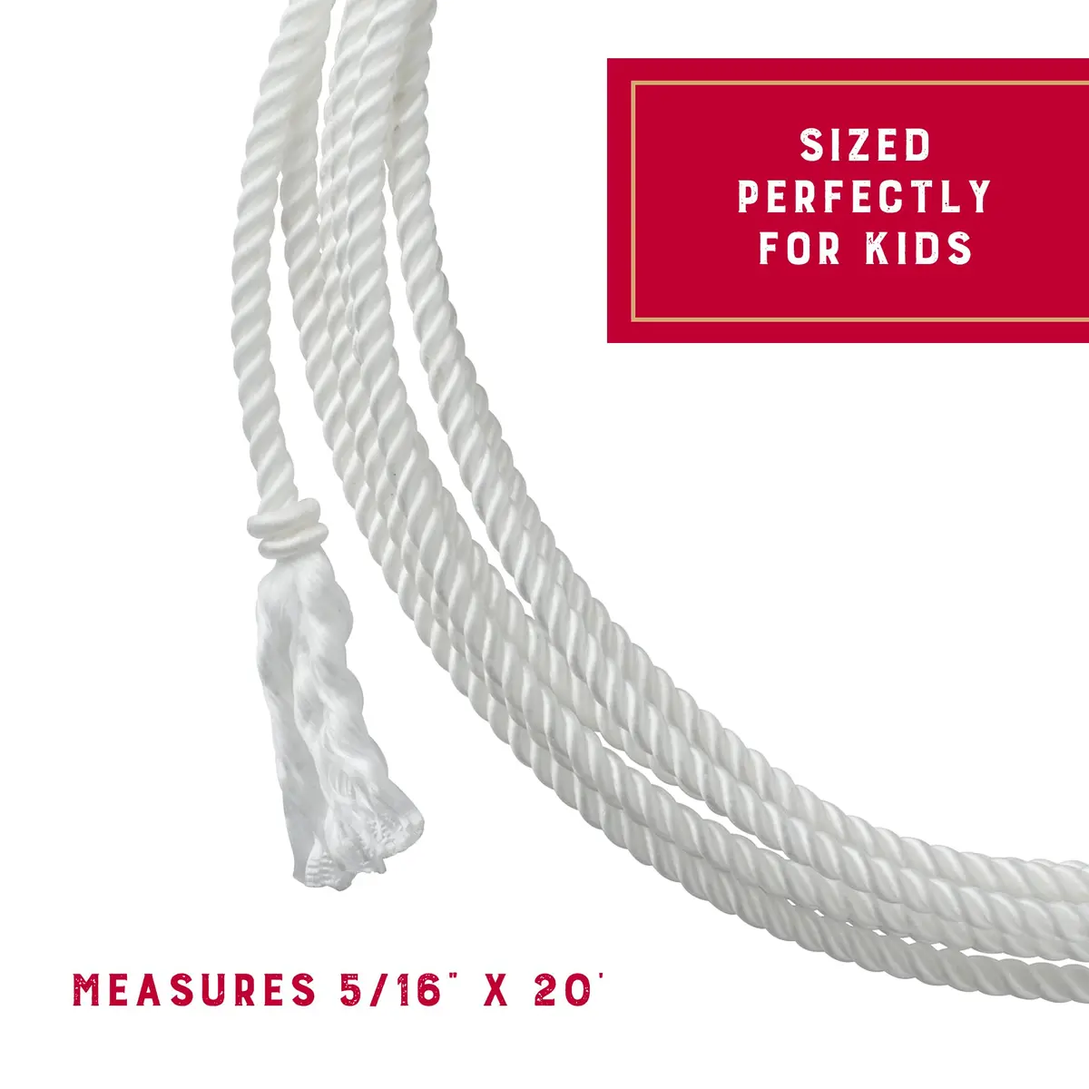 Weaver Equine Waxed Nylon Kids Lasso Rope for Practice, 5/16" x 20" | Durable, Kid-Friendly Roping Tool - view 3