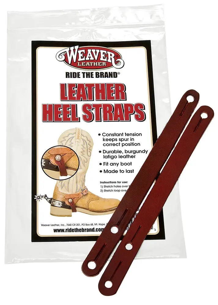 Weaver Leather Heel Straps, Burgundy, 8 Inch (20.32 cm) | Secure Spur Placement for All Boots - main product image