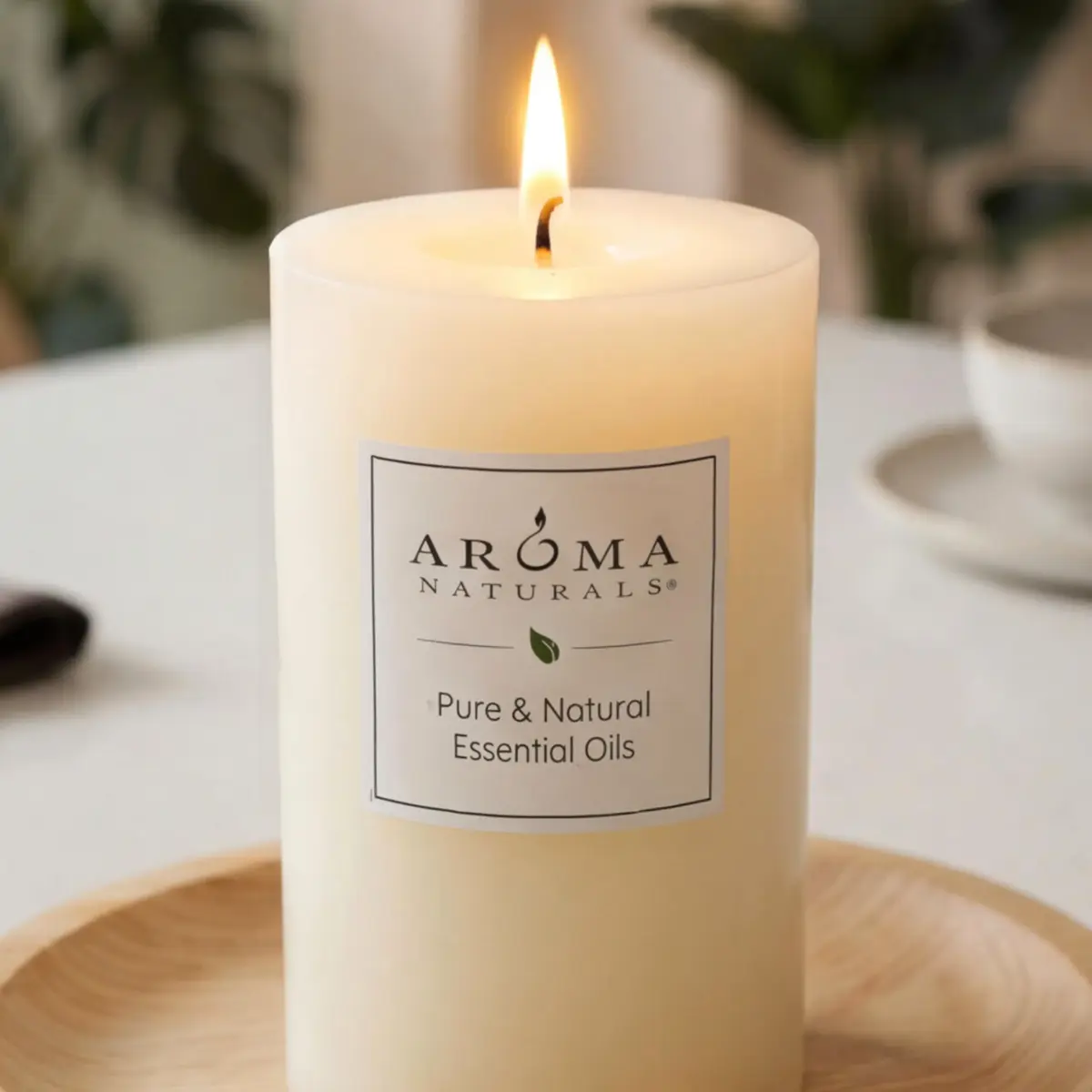 Aroma Naturals Orange, Clove & Cinnamon Pillar Candle 6.35cm x 10.16cm | Natural Essential Oil Scented - view 4