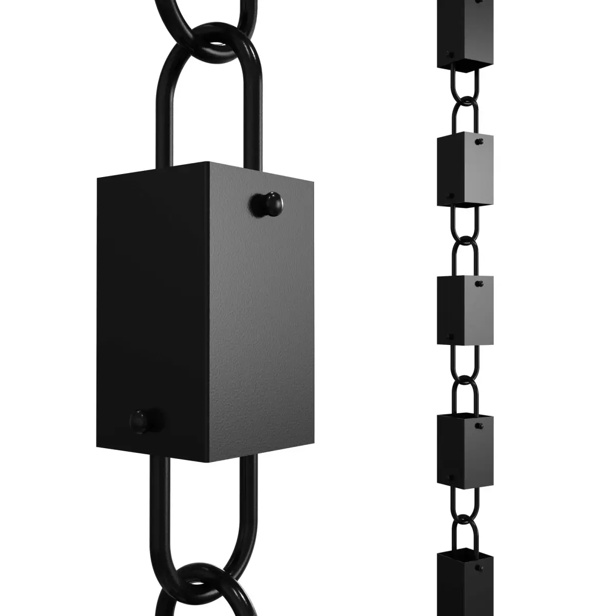 Rain Chains Direct Square Link Rain Chain 2.59 m (8.5 FT) | Durable Black Powder-Coated Aluminum - main product image