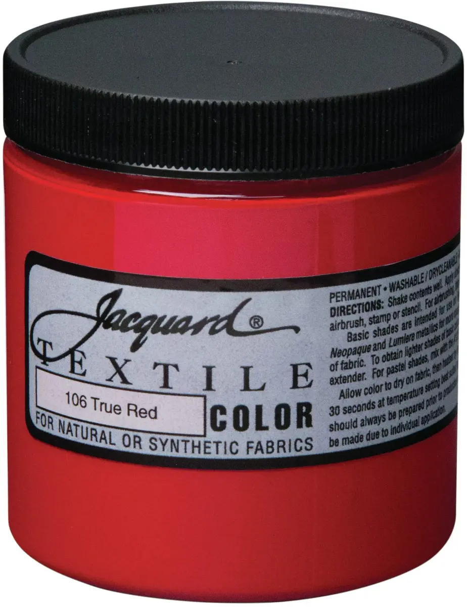 Jacquard Textile Color Paint True Red 237ml (8 Fl Oz) | ASTM D-4236 Certified - main product image