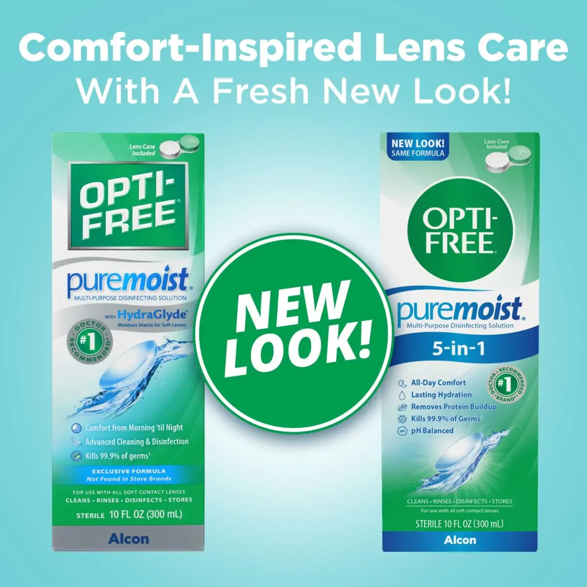 Opti-Free Puremoist Multi-Purpose Contact Lens Solution 296ml (10 Fl Oz) | Doctor Recommended for All-Day Comfort - view 2