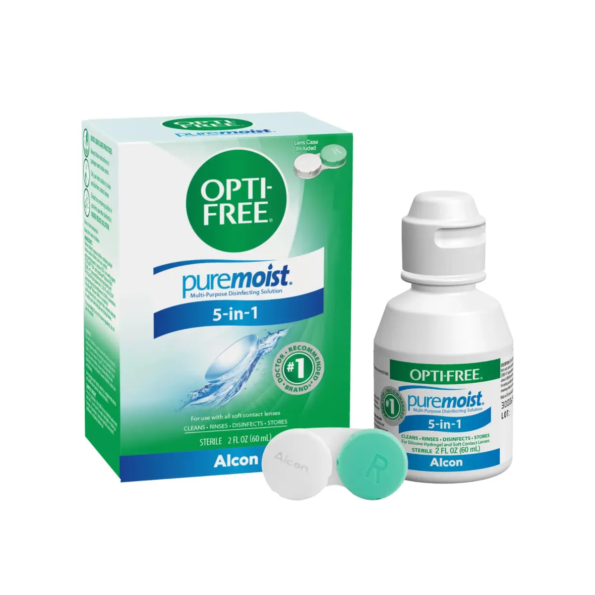 Opti-Free Puremoist Multi-Purpose Contact Lens Solution 59ml (2 Fl Oz) | Doctor Recommended for All-Day Comfort - main product image