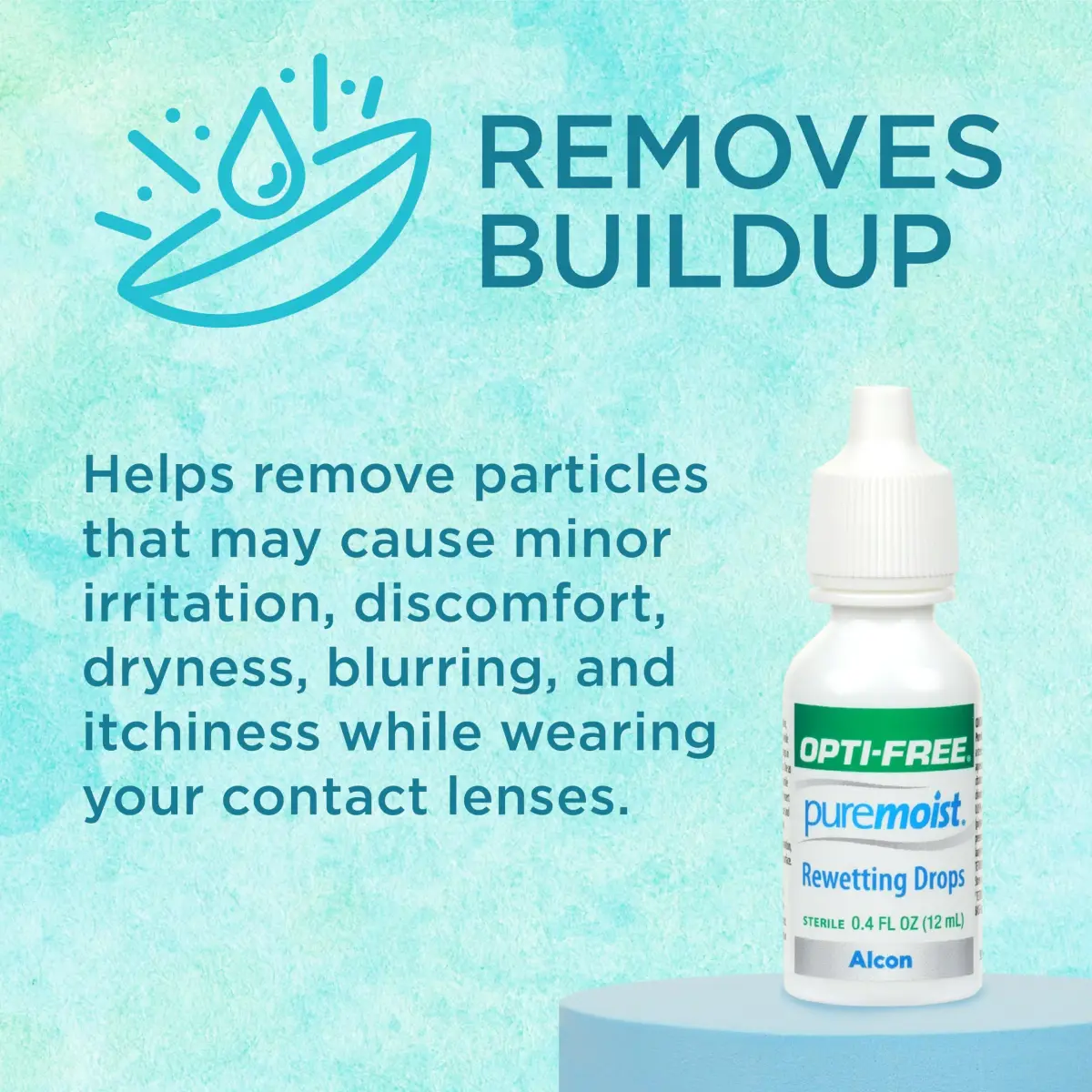 Opti-Free Puremoist Contact Lens Rewetting Drops 12 mL (0.4 Fl Oz) | FDA Approved for All Soft Lenses - view 2