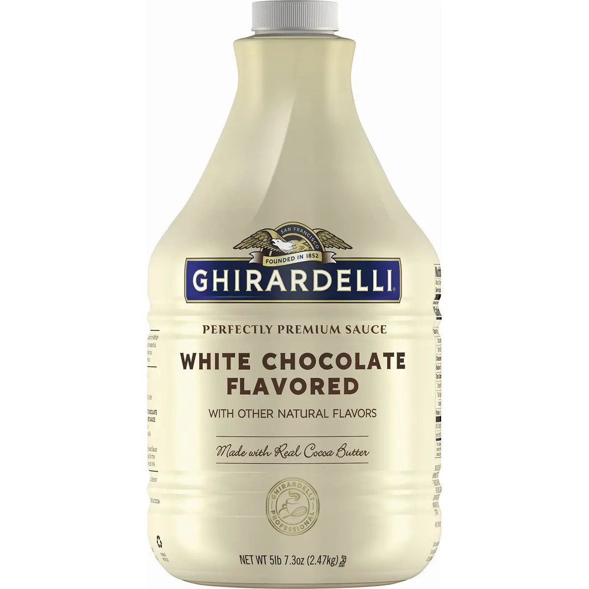 Ghirardelli White Chocolate Flavored Sauce Squeeze Bottle 473ml (16 oz) | USA Import for White Mochas & Lattes - main product image
