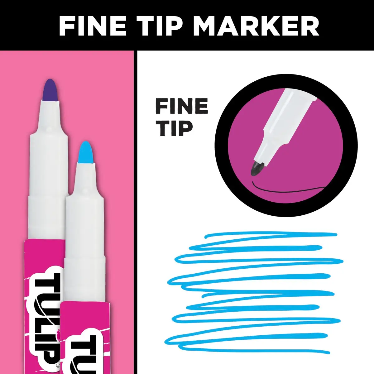 Tulip Permanent Fabric Markers Neon 6 Pack | Fine Tip, Child Safe, Non-Toxic, Wash-Fast - view 5