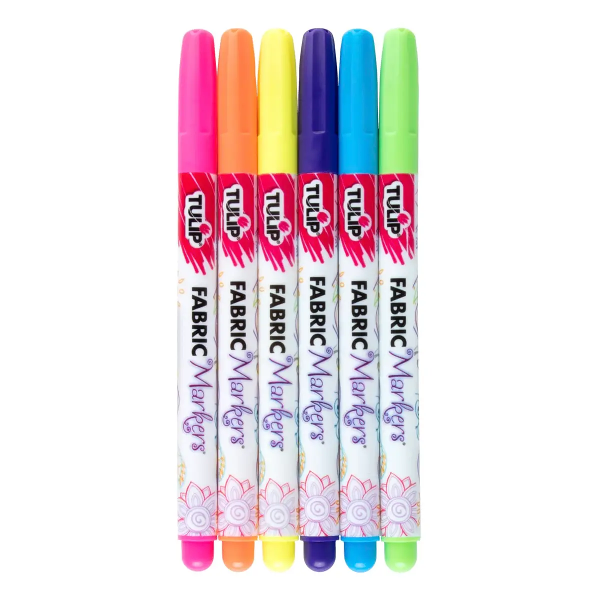 Tulip Permanent Fabric Markers Neon 6 Pack | Fine Tip, Child Safe, Non-Toxic, Wash-Fast - view 2