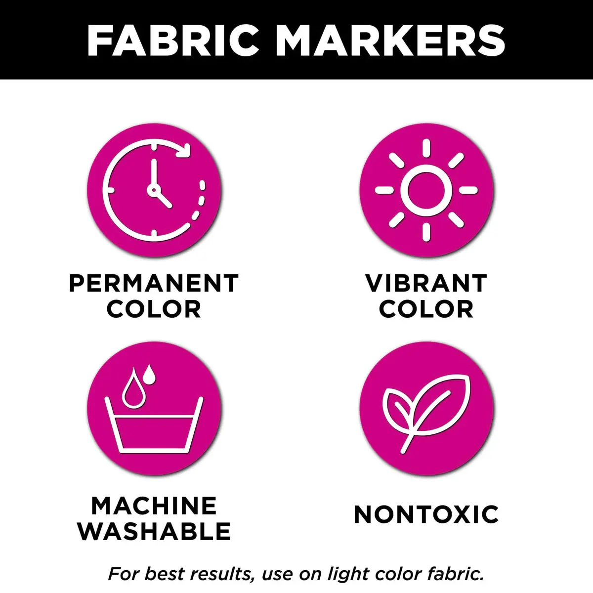 Tulip Permanent Fabric Markers Neon 6 Pack | Fine Tip, Child Safe, Non-Toxic, Wash-Fast - view 3