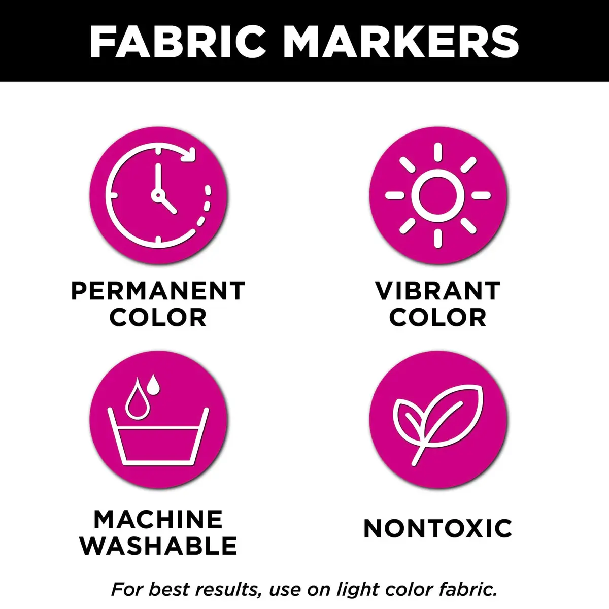 Tulip Fabric Markers, Primary, 6 Count (Pack of 6) | Vibrant Permanent Color for Fabric & Surfaces - view 3