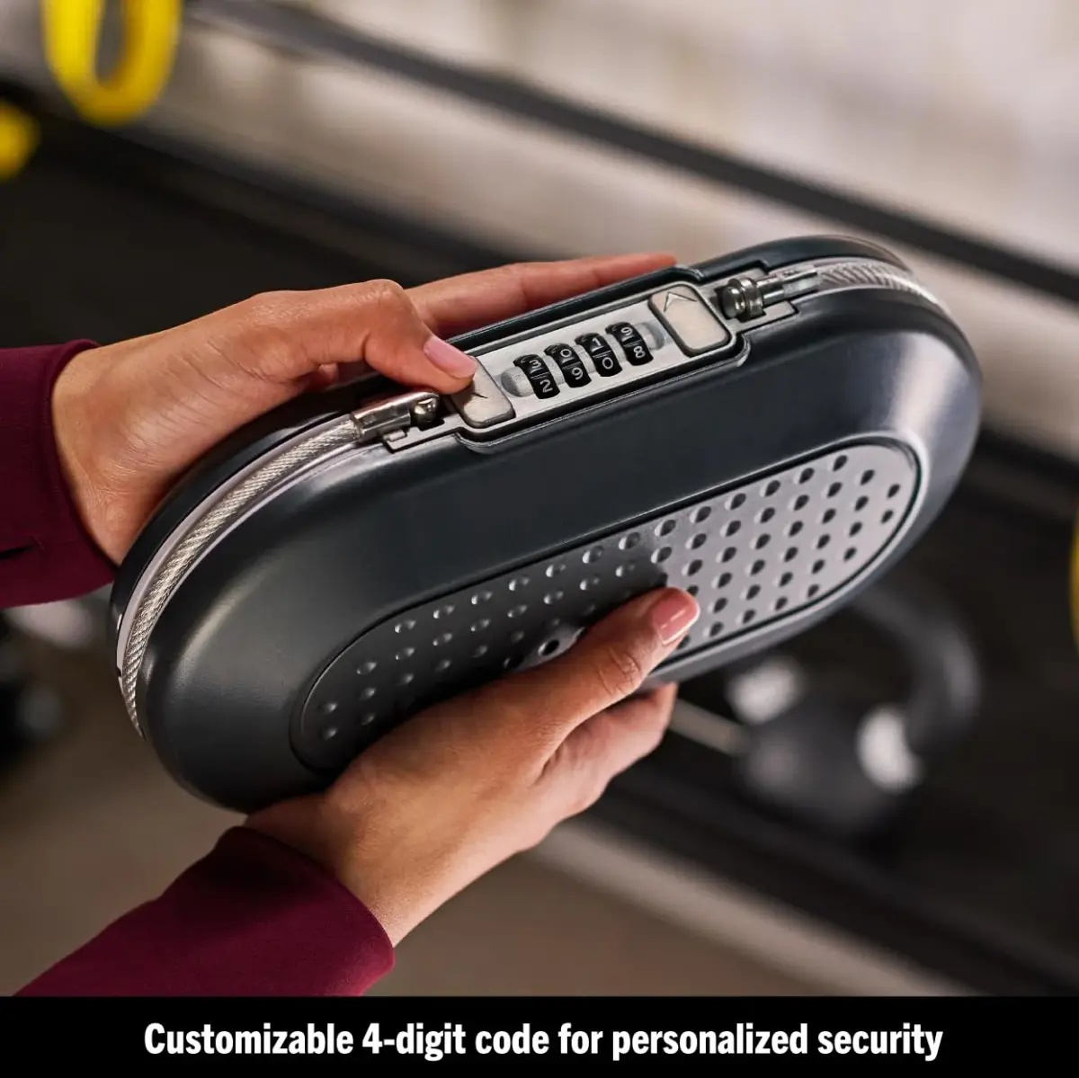 Master Lock 5900D Portable Travel Safe with Cable, 0.08 cu ft (2.6 x 9.8 x 5.5 in) | Secure Combination Lock Box for Valuables - view 4