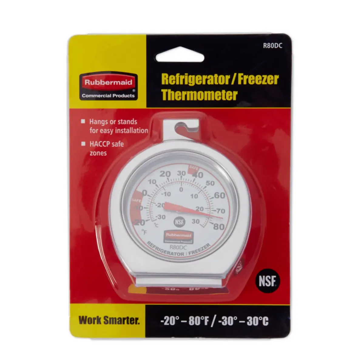 Rubbermaid Commercial Products Mechanical Refrigerator Thermometer 3.75" | NSF Certified, -20°F to 80°F Range - view 2