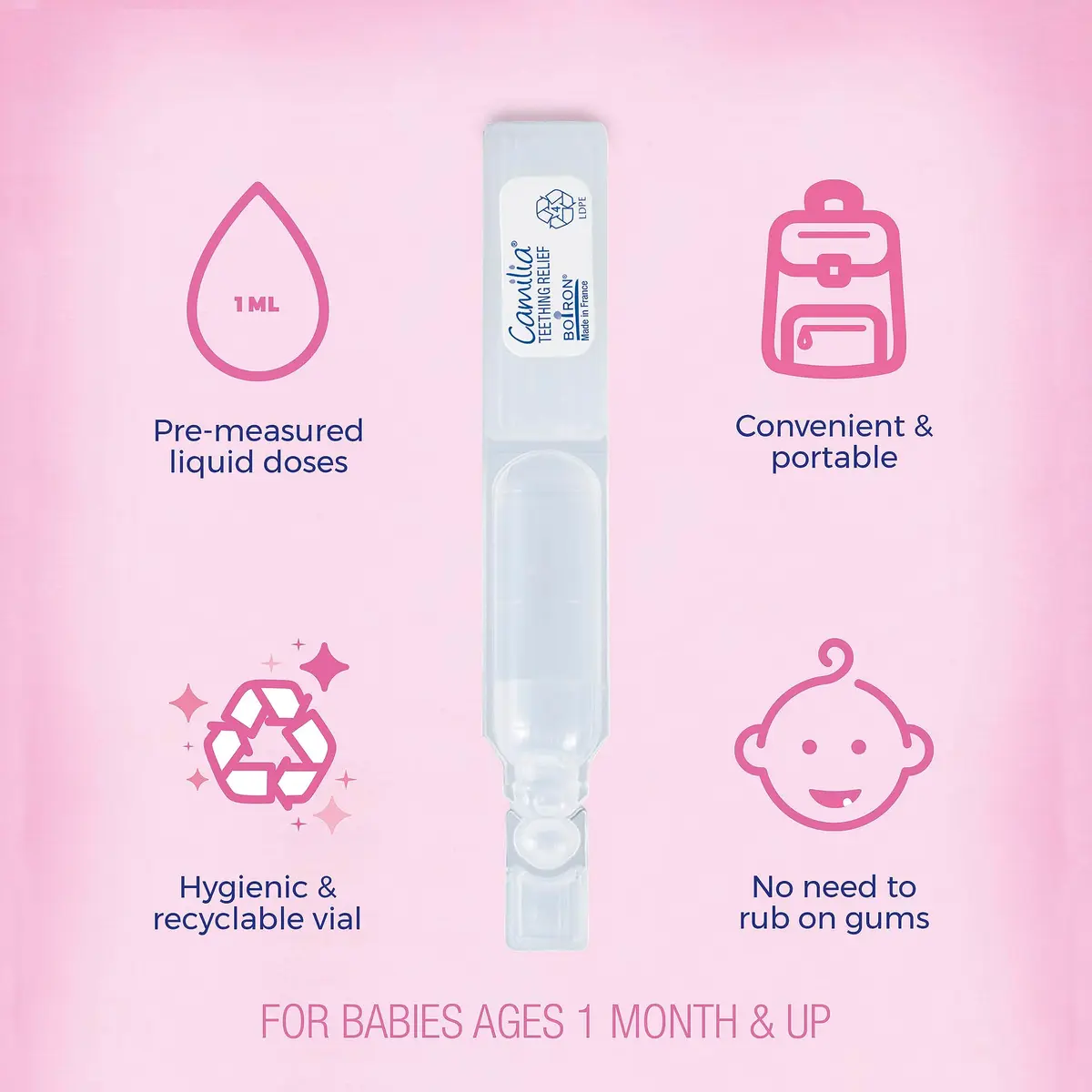 Boiron Camilia Teething Drops 30 Count | Natural Relief for Baby Gums & Irritability - view 3