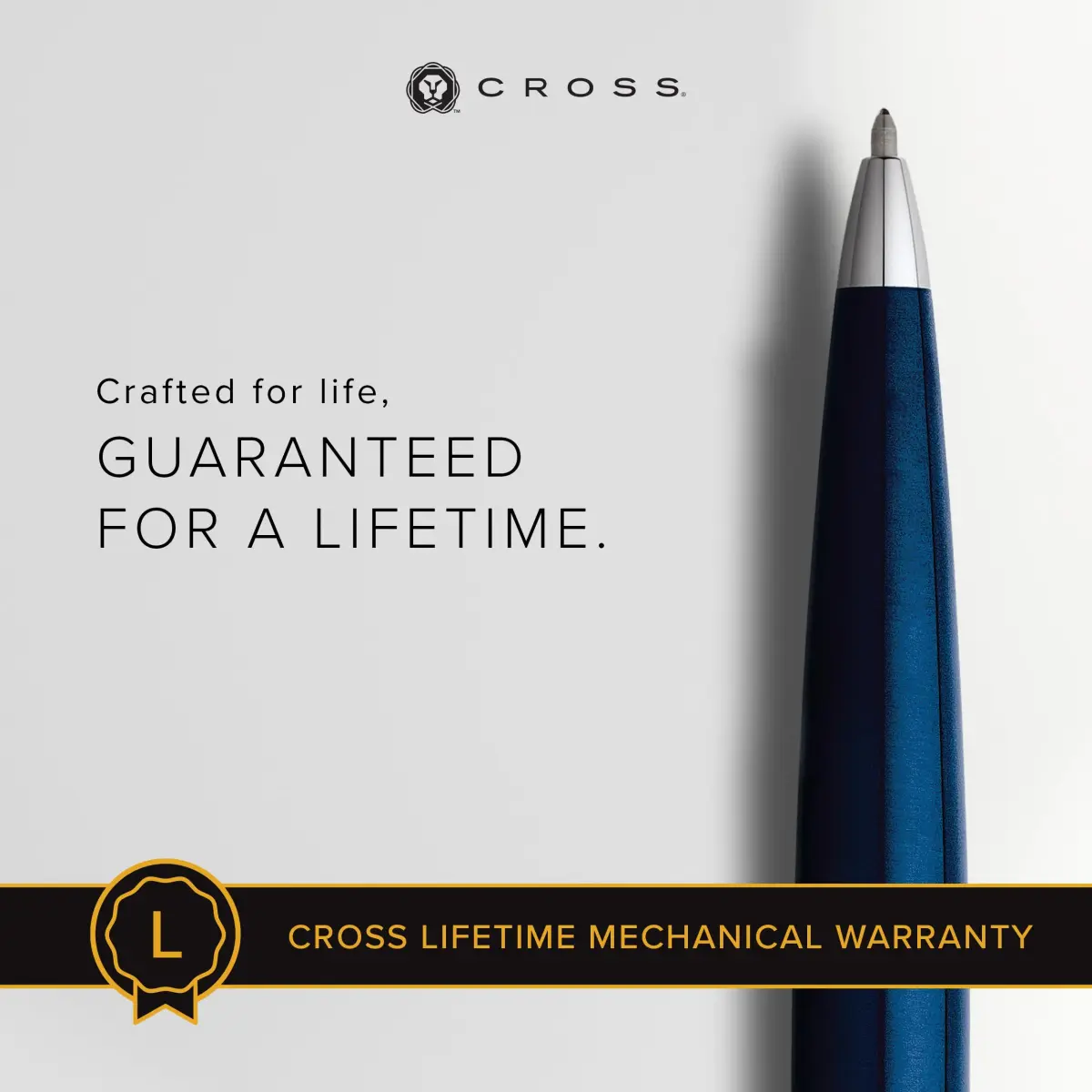 Cross ATX Translucent Blue Lacquer Ballpoint Pen, Medium Point, Black Ink | Smooth Writing, Ergonomic Grip - view 3