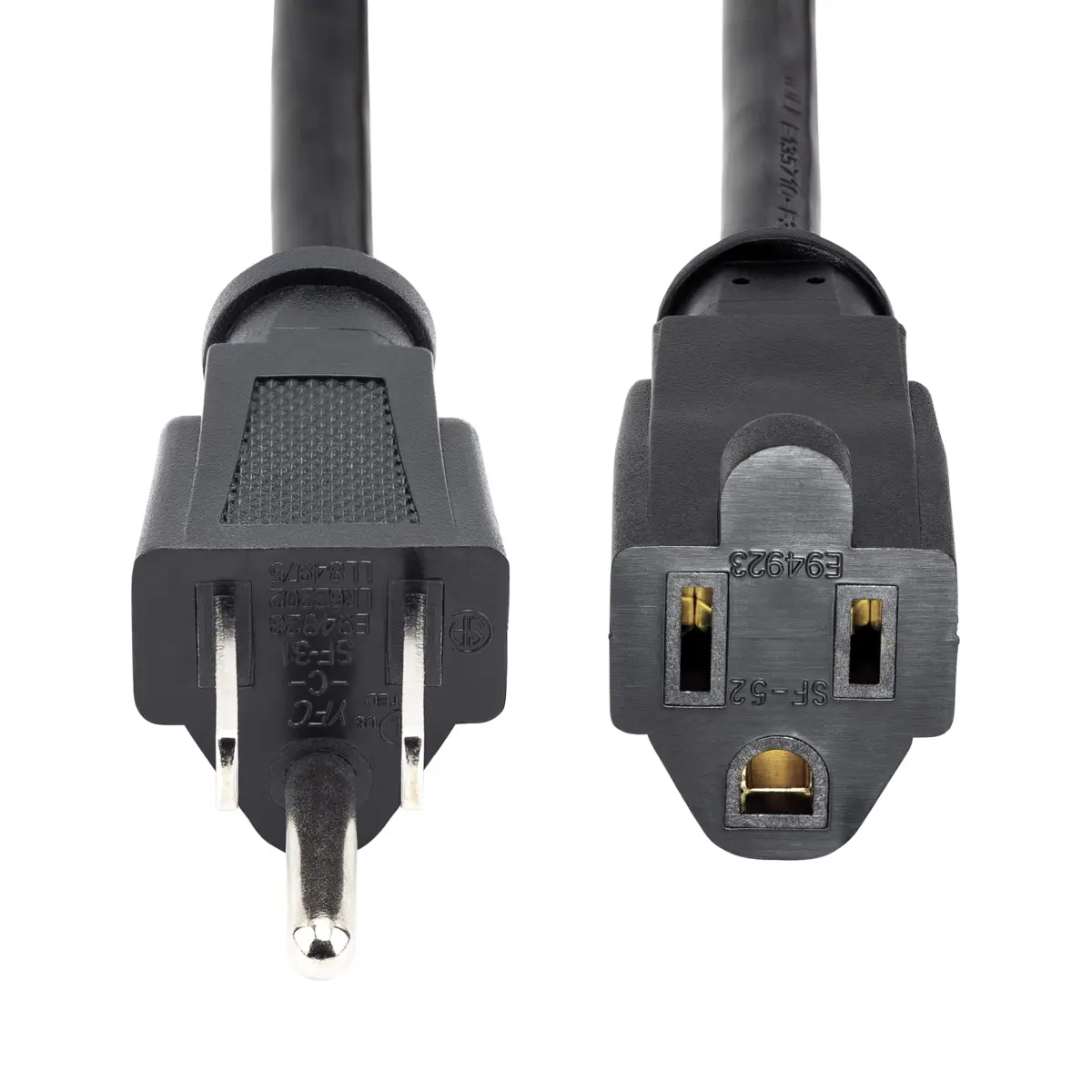 StarTech.com 25ft Power Extension Cord 7.6m | NEMA 5-15R to NEMA 5-15P, 13A 125V, 16AWG, Black - view 3