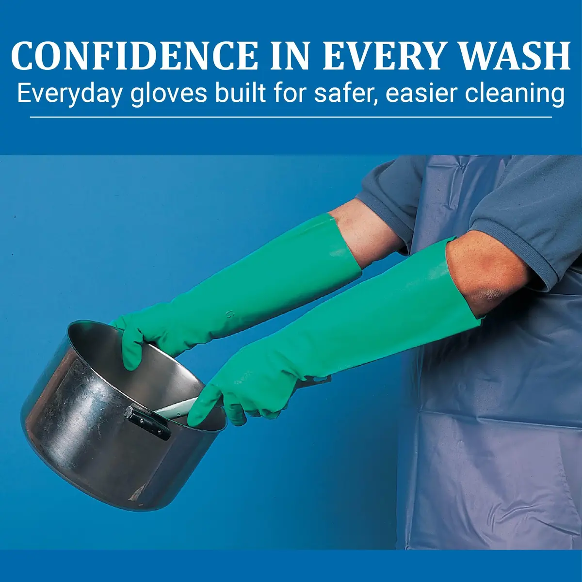 San Jamar Nitrile Dishwashing Gloves Small | Heat-Resistant, Textured Grip, Cotton Lining - view 5