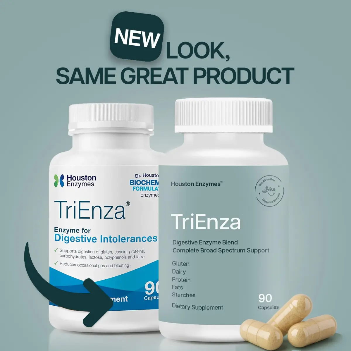 Houston Enzymes TriEnza Digestive Enzymes 90 Capsules | Supports Protein, Carb, Fat Digestion - view 5
