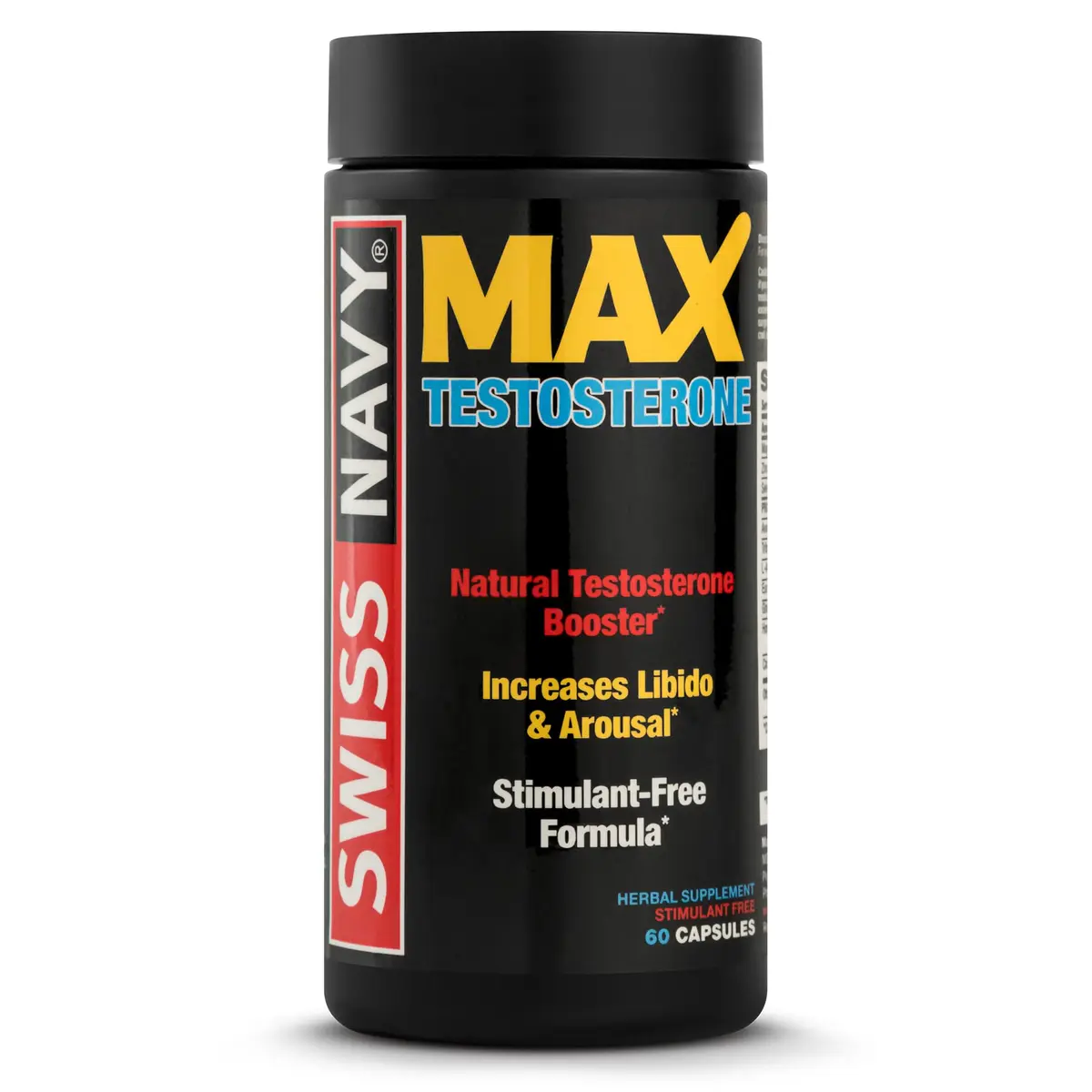 Swiss Navy MAX Testosterone - 60 Capsules | Natural Testosterone Support for Men - main product image