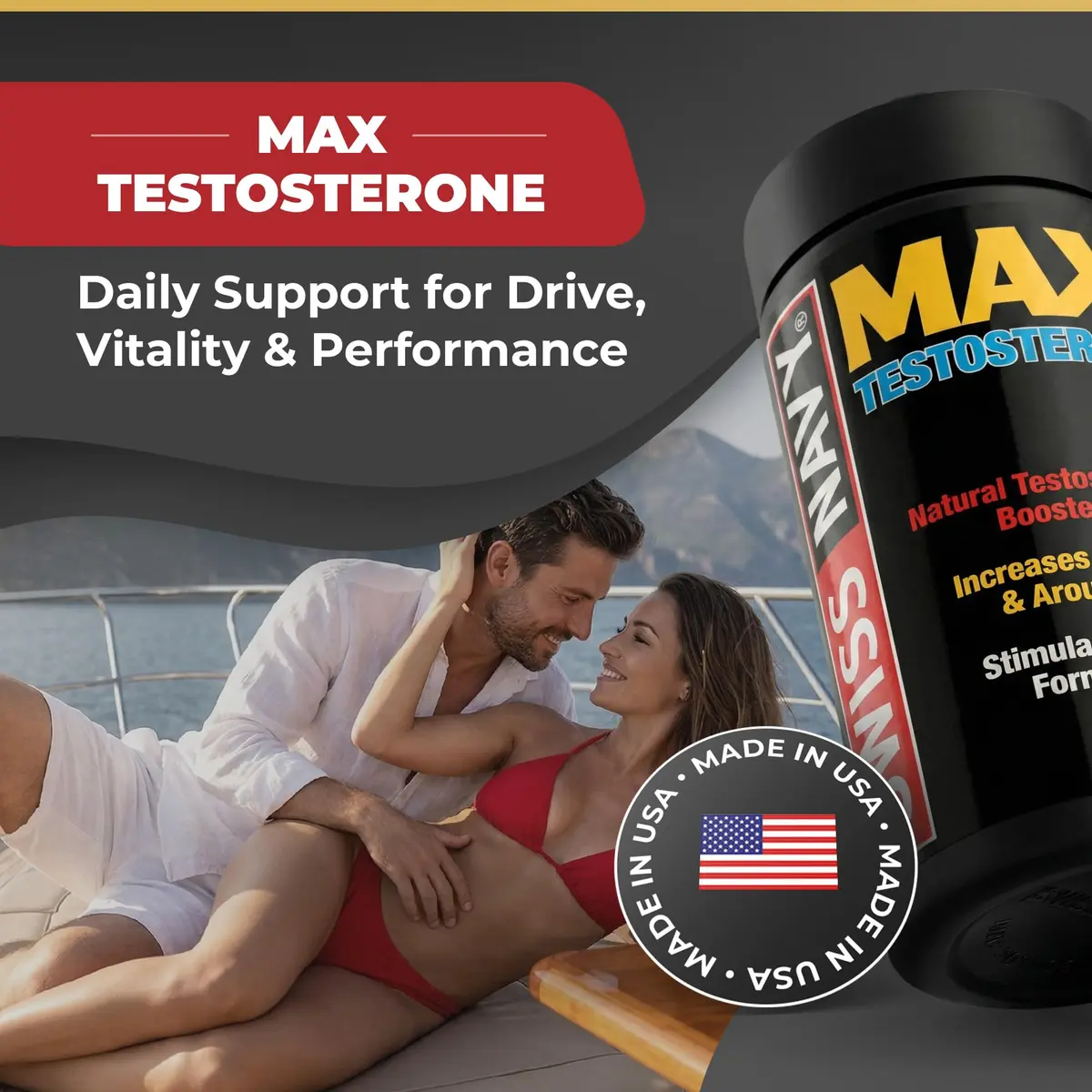 Swiss Navy MAX Testosterone - 60 Capsules | Natural Testosterone Support for Men - view 2