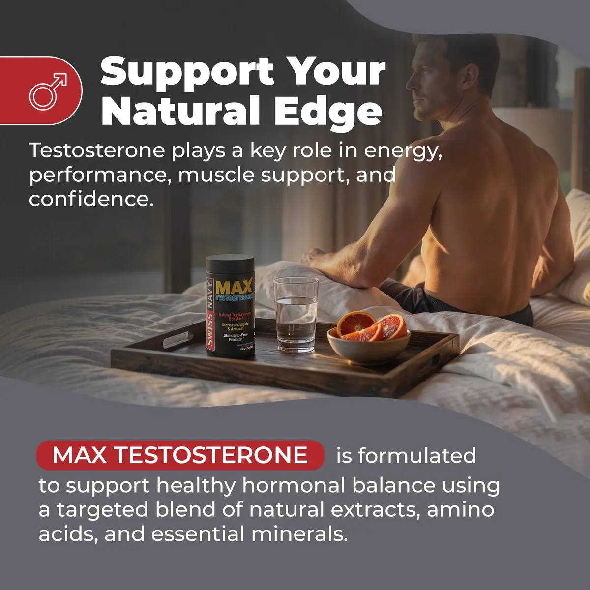Swiss Navy MAX Testosterone - 60 Capsules | Natural Testosterone Support for Men - view 3