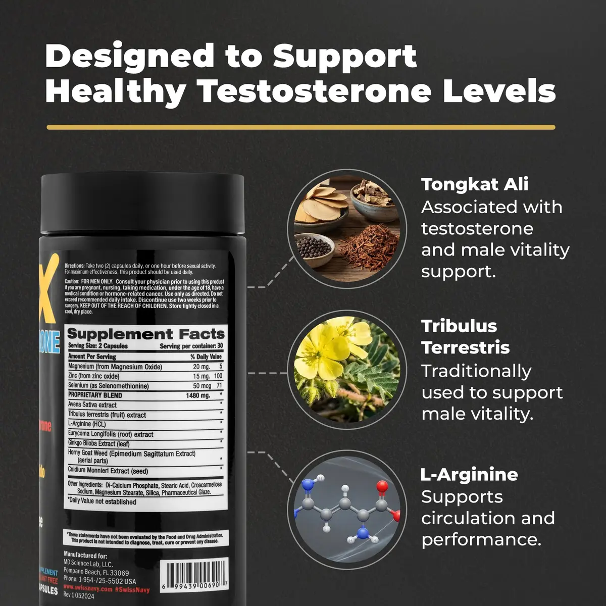 Swiss Navy MAX Testosterone - 60 Capsules | Natural Testosterone Support for Men - view 4