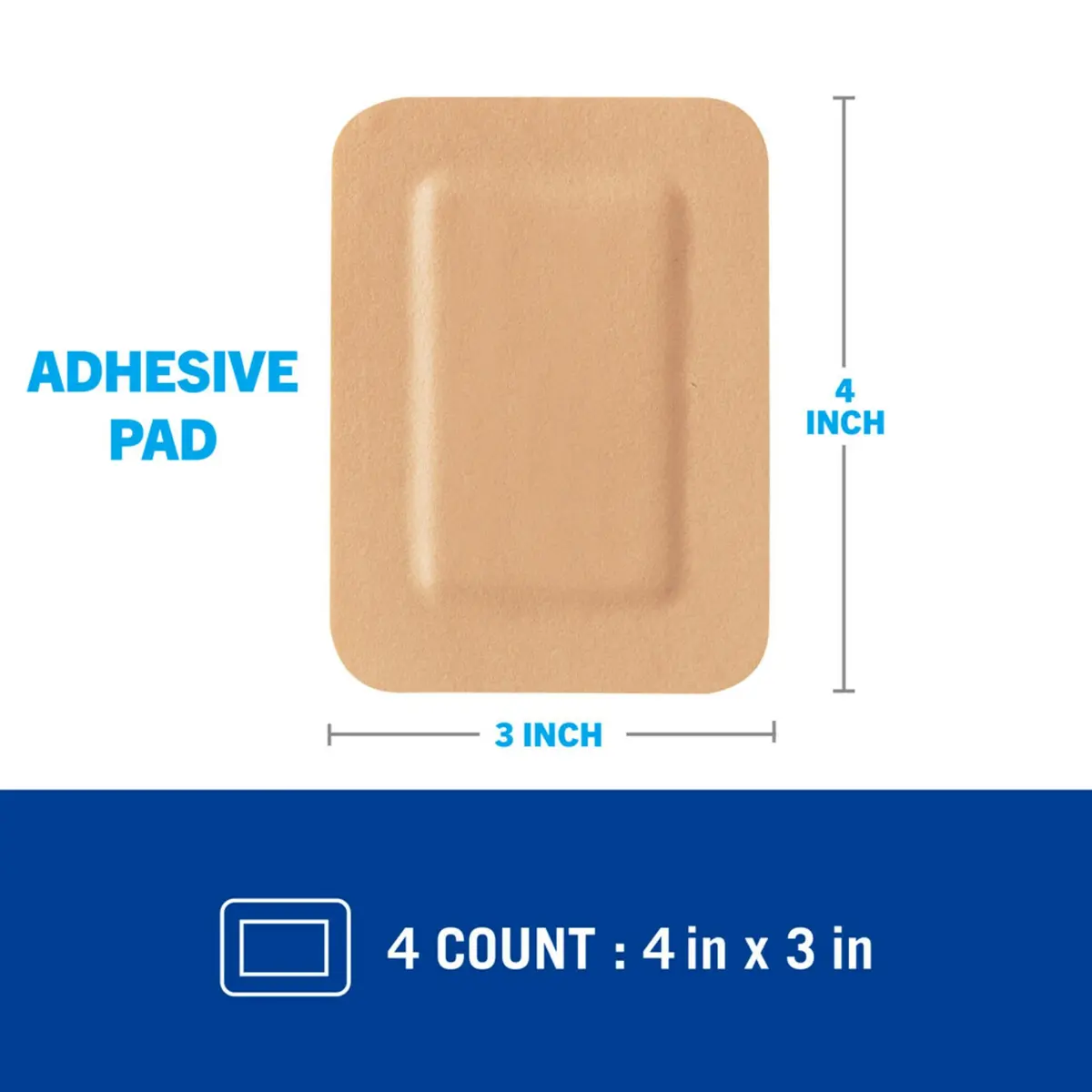 Nexcare Waterproof Adhesive Gauze Pad, One Size | Cushioned, Water-Resistant Wound Cover - view 2