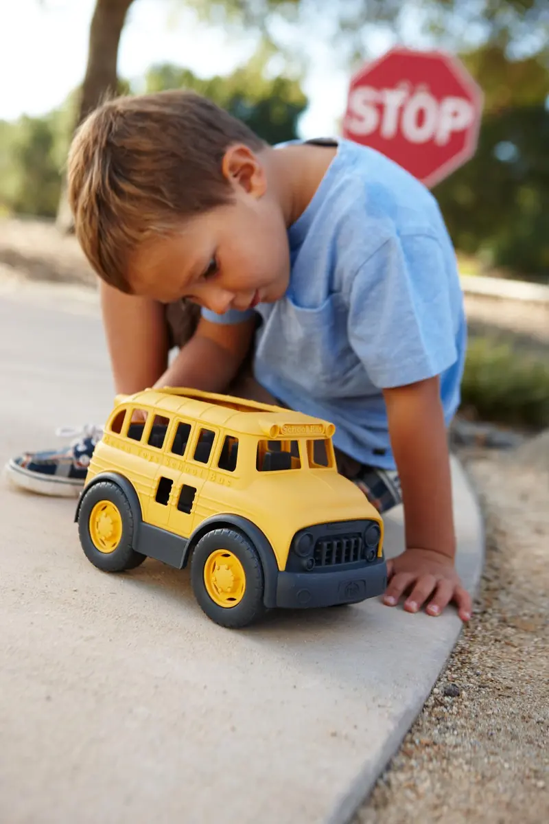 Green Toys School Bus | Eco-Friendly Non-Riding Toy Vehicle for Kids 1+ | Made in USA - view 4