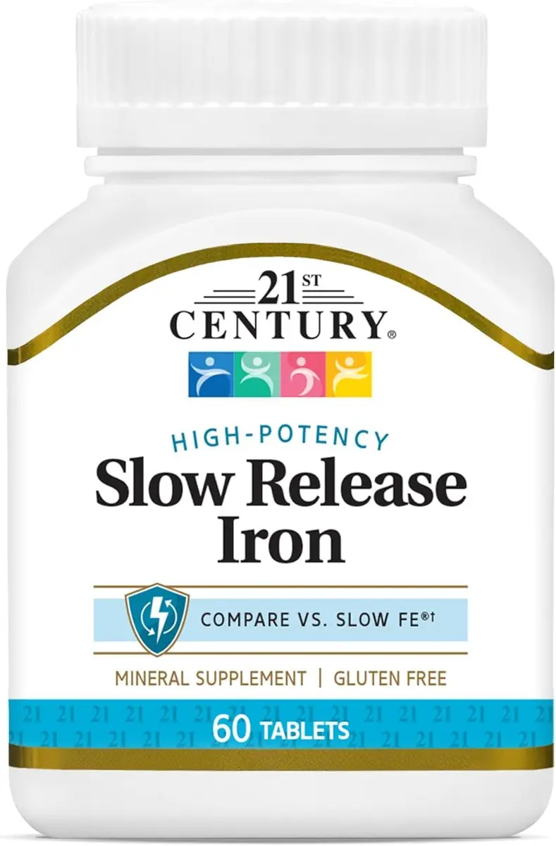 21st Century Slow Release Iron Tablets 60 Count (Pack of 3) | High Potency Mineral Supplement - main product image