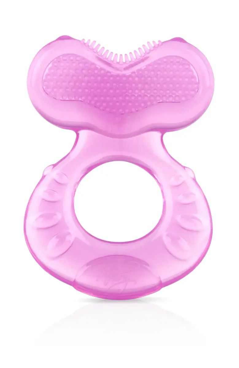 Nuby Silicone Teethe-EEZ Teether with Bristles & Case | BPA-Free, Fish Shape, 3+ Months - view 3