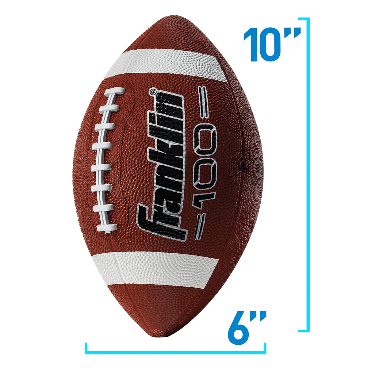Franklin Sports Grip-Rite 100 Junior Football | Official Junior Size 10" x 6" Rubber Ball - view 6