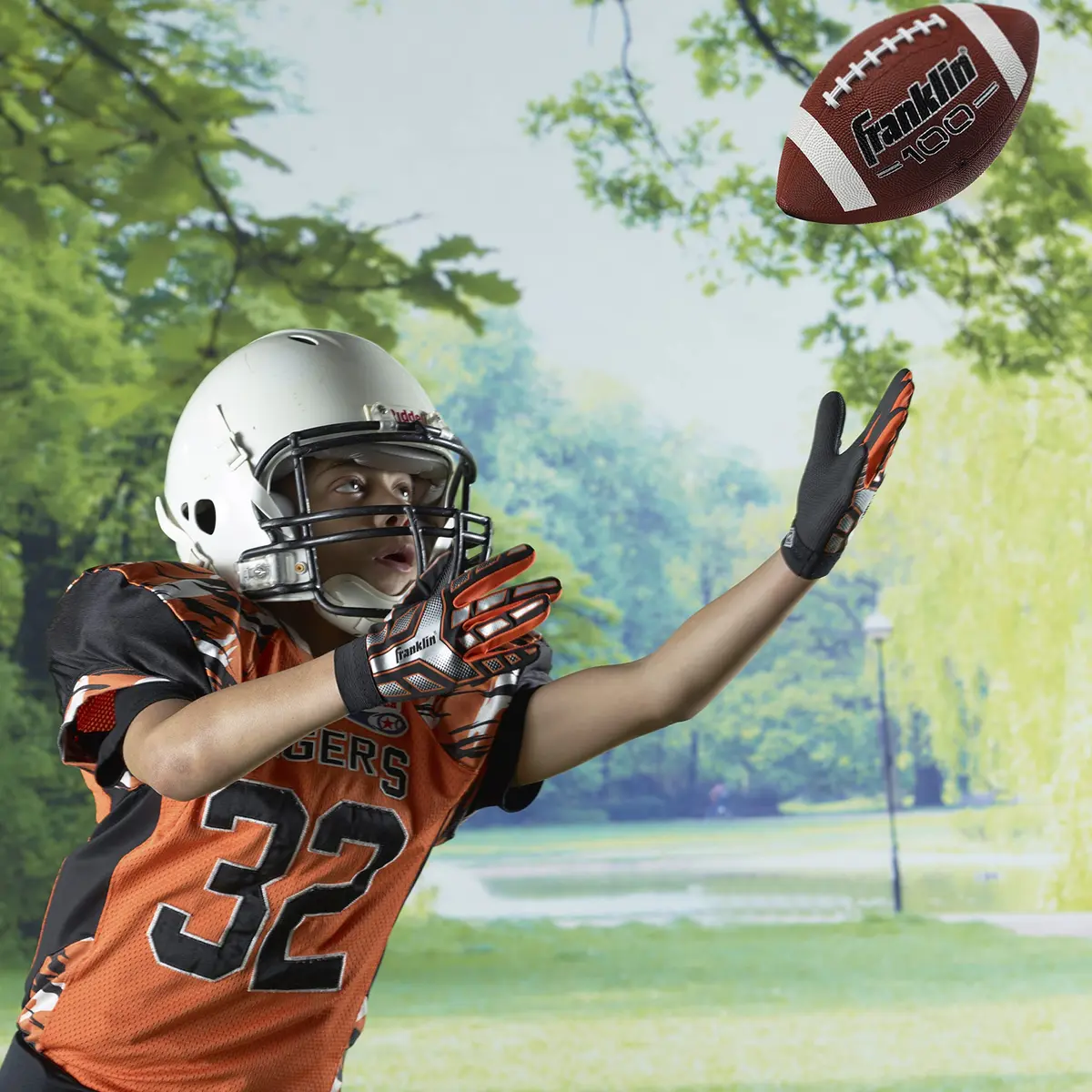 Franklin Sports Grip-Rite 100 Junior Football | Official Junior Size 10" x 6" Rubber Ball - view 7