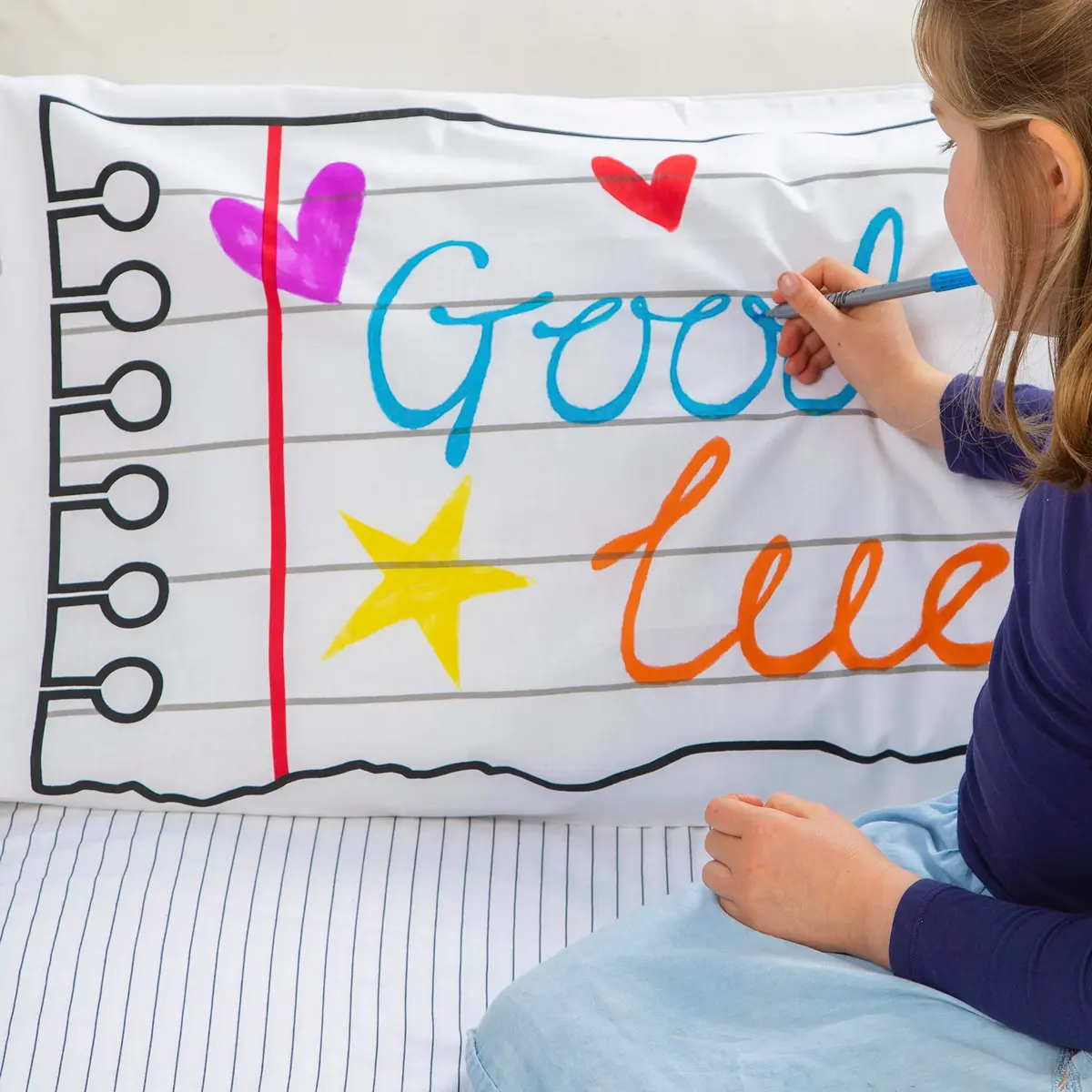 eatsleepdoodle Doodle Notebook Coloring Pillowcase, 20x30in | Reversible Cotton Pillowcase for Kids - main product image