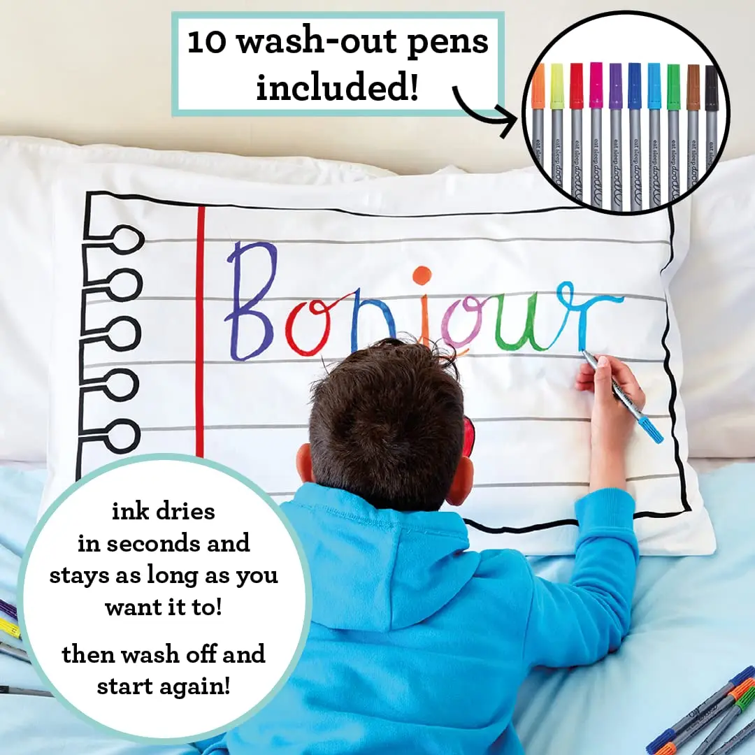 eatsleepdoodle Doodle Notebook Coloring Pillowcase, 20x30in | Reversible Cotton Pillowcase for Kids - view 2