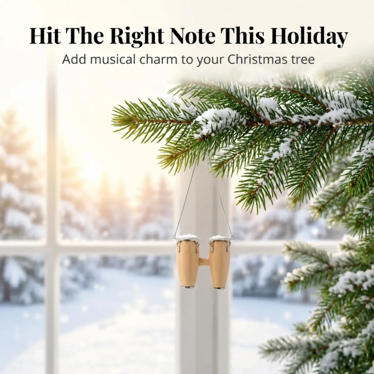 Broadway Gifts Natural Brown Wood & Brass Double Conga Drum Ornament | Realistic Musician Decor - view 5