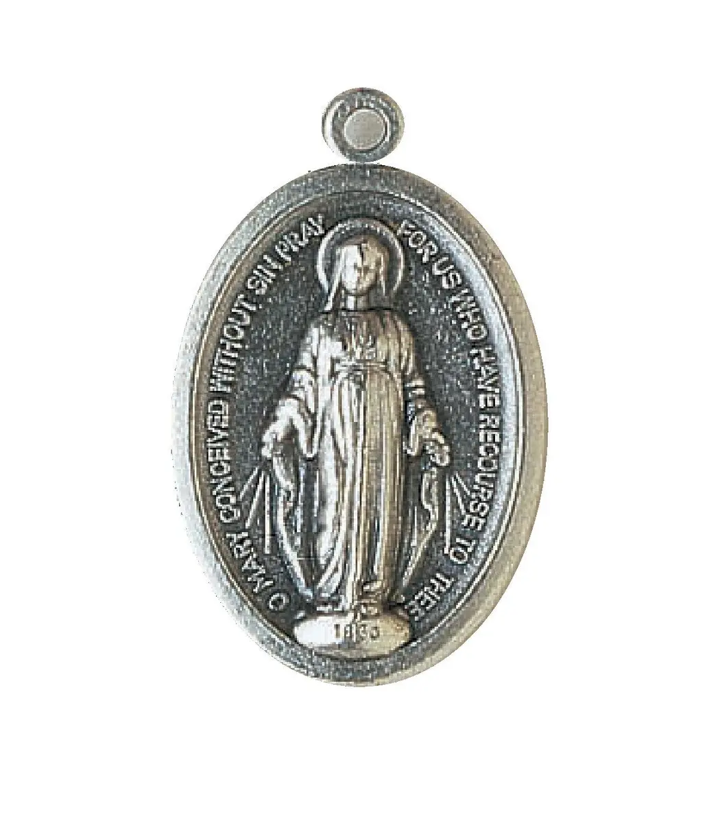 bomap Miraculous Medal - 10 Pack, Silver, Classic, Religious, Devotional | Oxidised Our Lady Medal, 2.2cm - view 2