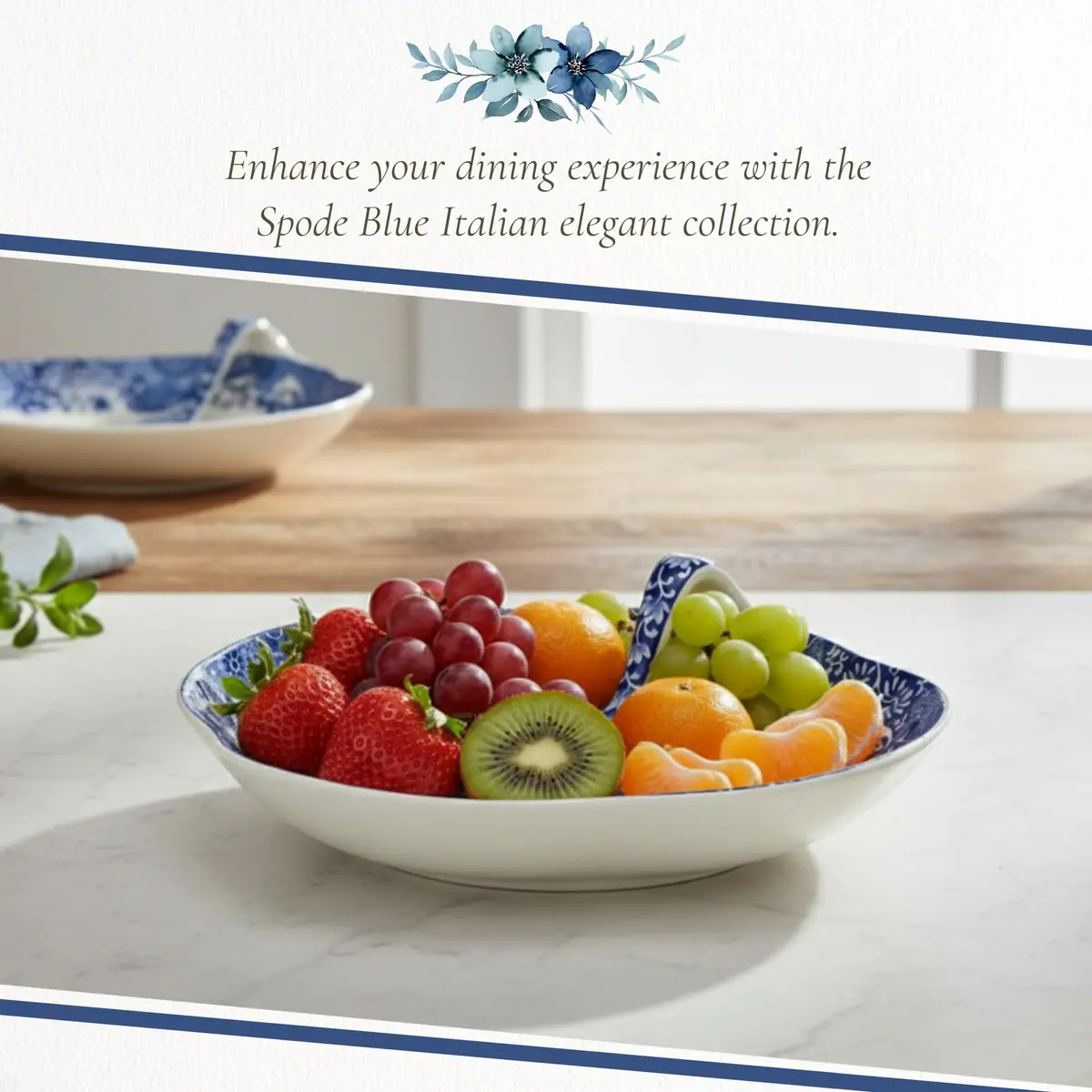 Spode Blue Italian 7.5" Handled Tray | Elegant Porcelain Serveware with Heritage Appeal - view 5