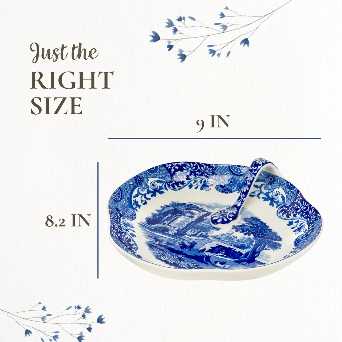 Spode Blue Italian 7.5" Handled Tray | Elegant Porcelain Serveware with Heritage Appeal - view 7