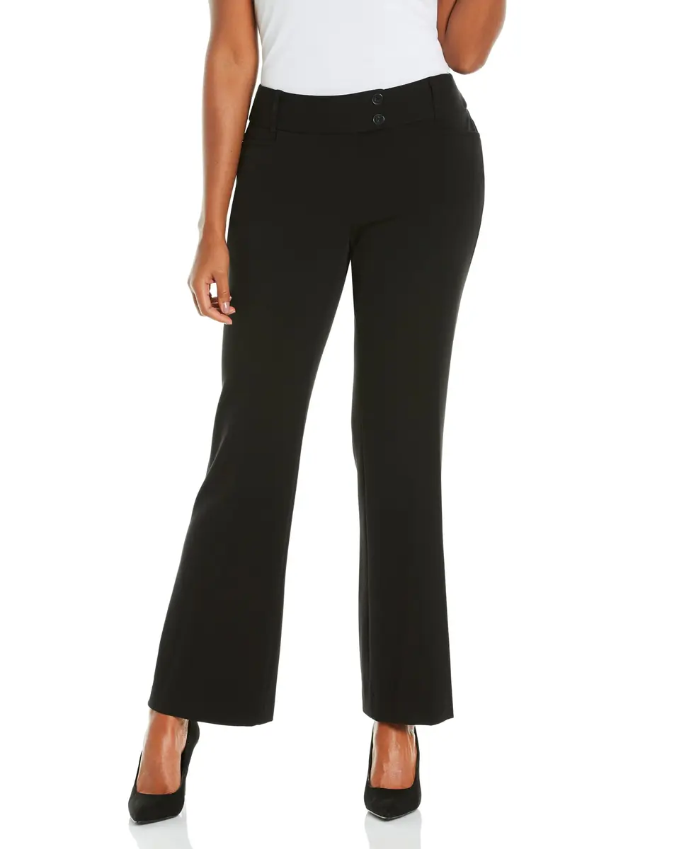 Rafaella Petite Curvy Fit Gabardine Bootcut Dress Pants 27" & 30" Inseams | Soft Stretch Work Slacks - main product image