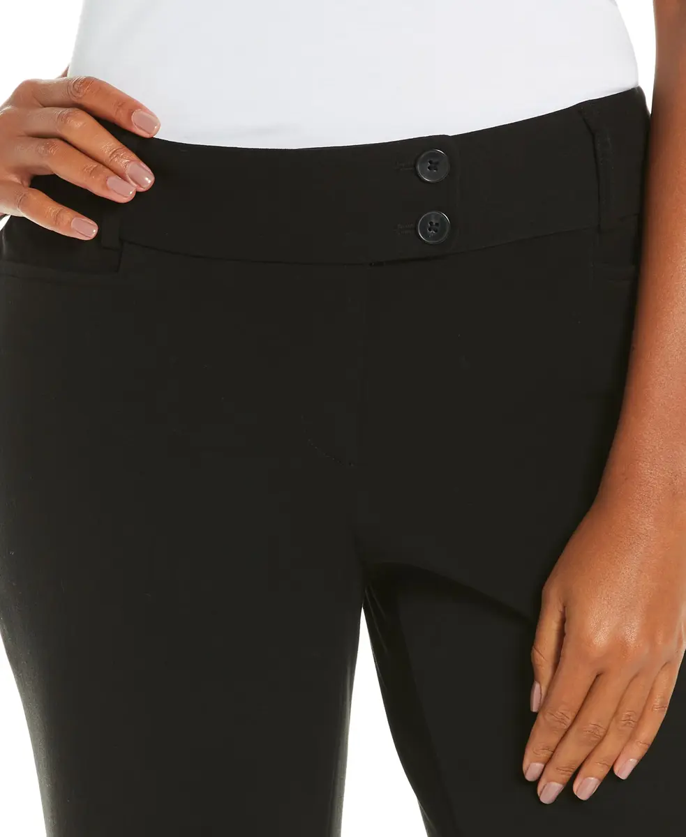 Rafaella Petite Curvy Fit Gabardine Bootcut Dress Pants 27" & 30" Inseams | Soft Stretch Work Slacks - view 2