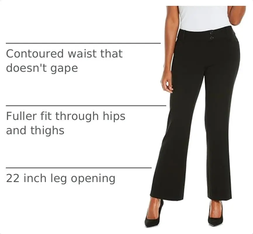 Rafaella Petite Curvy Fit Gabardine Bootcut Dress Pants 27" & 30" Inseams | Soft Stretch Work Slacks - view 3