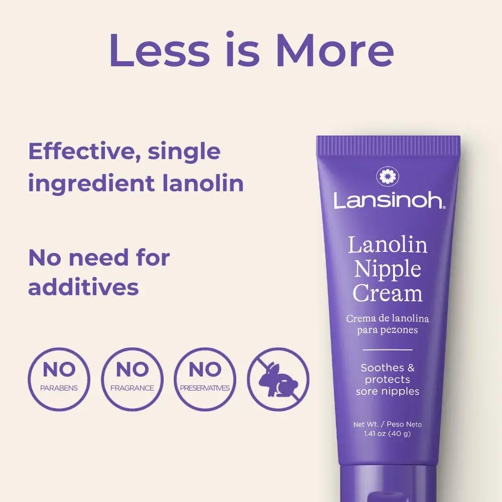 Lansinoh Lanolin Nipple Cream 40g (1.41 Oz) | 100% Natural, Safe for Baby, Dermatologist Tested - view 4