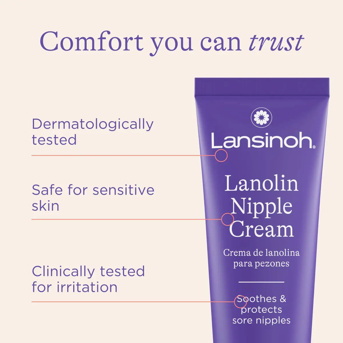 Lansinoh Lanolin Nipple Cream 40g (1.41 Oz) | 100% Natural, Safe for Baby, Dermatologist Tested - view 6