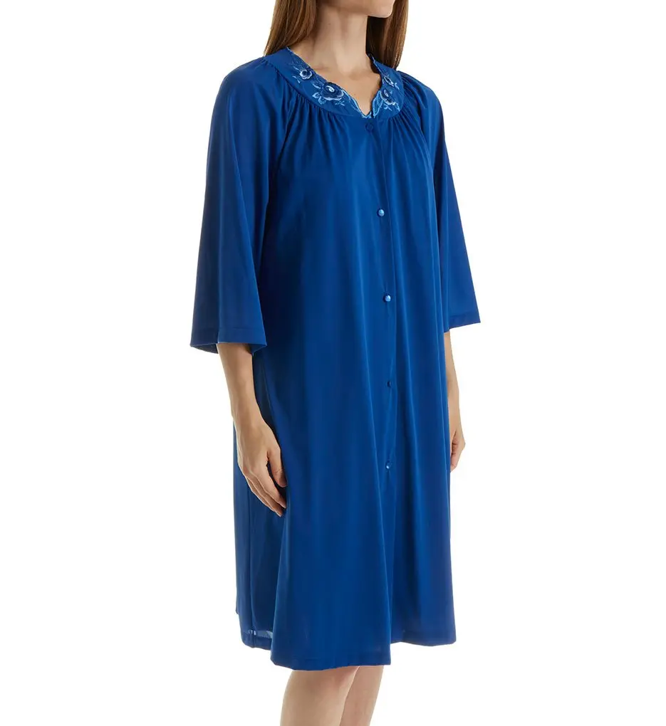 Shadowline Petals 3/4 Sleeve Waltz Coat 41" | Feminine Floral Embroidered Nightgown - view 2