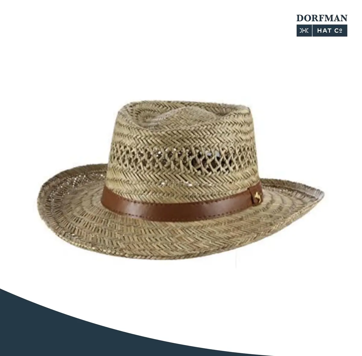 Dorfman Pacific Rush Gambler Hat for Men, Straw Sun Hat, Wide Brim UV Protection | Durable & Ventilated - view 3